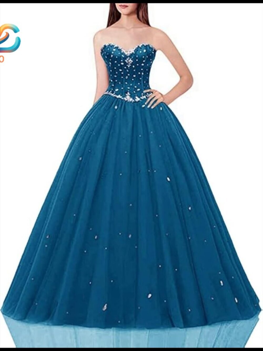 Sweetheart Ball Gown Tulle Prom Dress US14 Sequin Beaded
